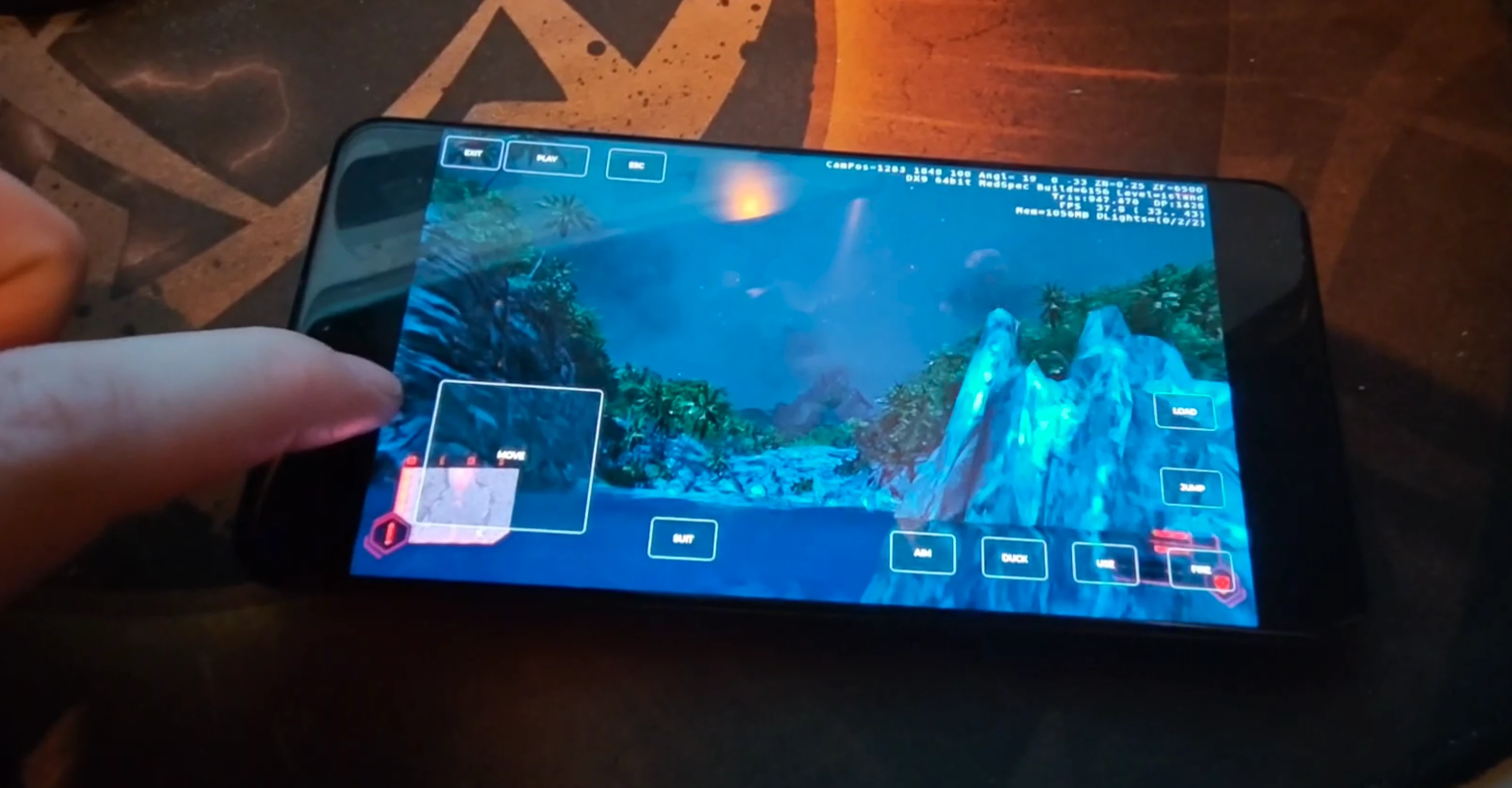 Jonas playing Crysis on a phone running AERA Recovery