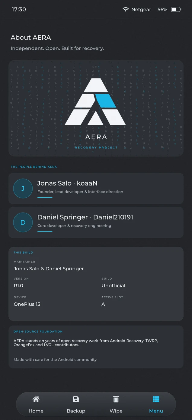 About AERA screen